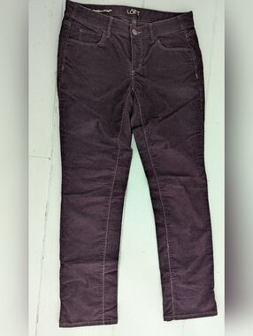 LOFT Dark Burgundy Skinny Corduroy Pants